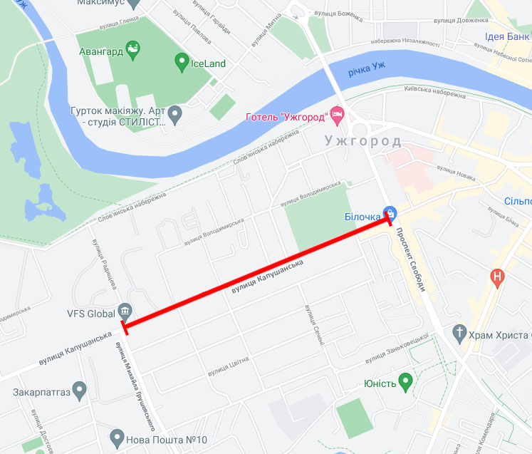В Ужгороді завтра перекриють частину вулиці Капушанської В Ужгороді завтра перекриють частину вулиці Капушанської