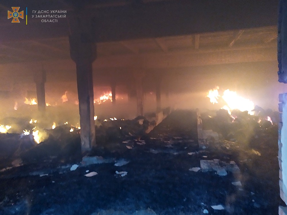 Велика пожежа на Закарпатті: полум’я охопило 1 тисячу метрів квадратних будівлі