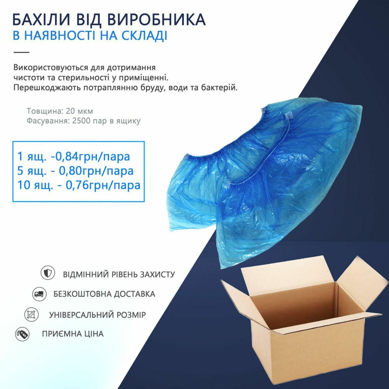 Безкоштовна доставка медичних бахіл