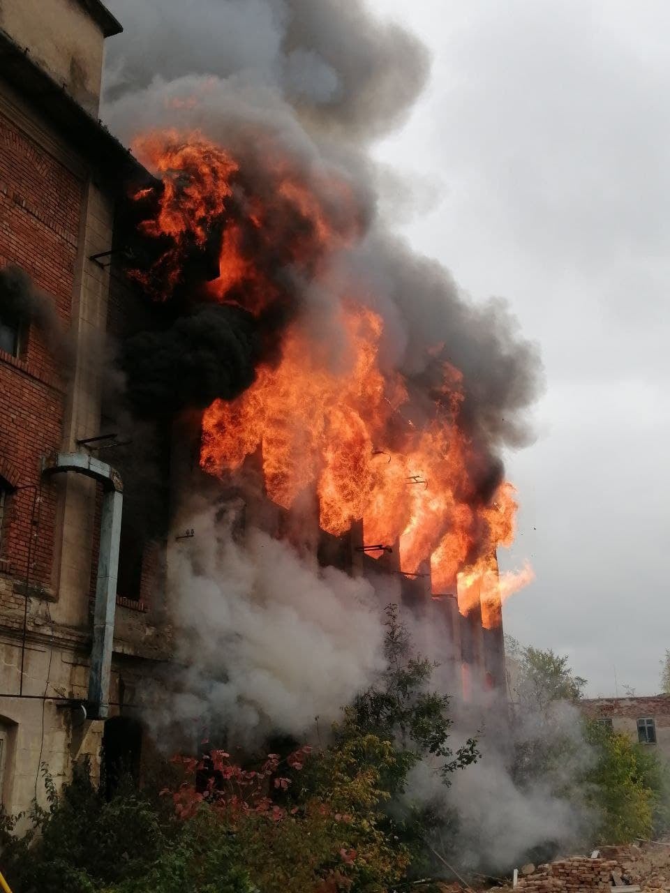 Фото моторошної пожежі в Мукачеві